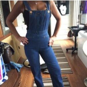 Denim Blue Jumpsuit with Button Accents